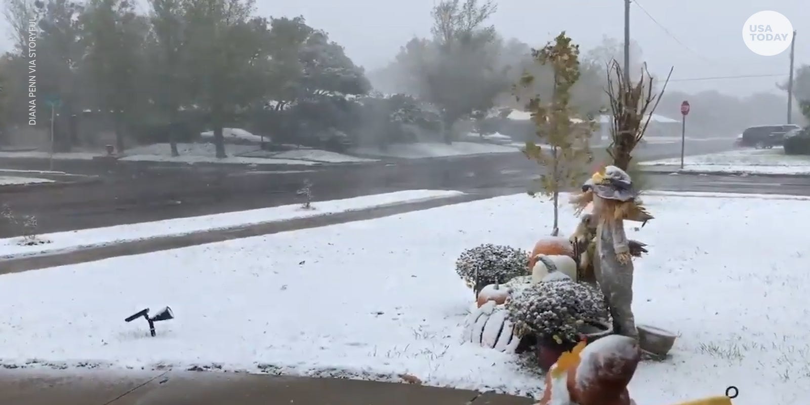 Texas weather Amarillo hit with rare October thunder snow