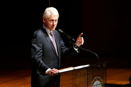 Former President Bill Clinton speaks during funeral services for the late Rep. Elijah Cummings, D-Md., at the New Psalmist Baptist Church on Oct. 25, 2019, in Baltimore, Maryland.