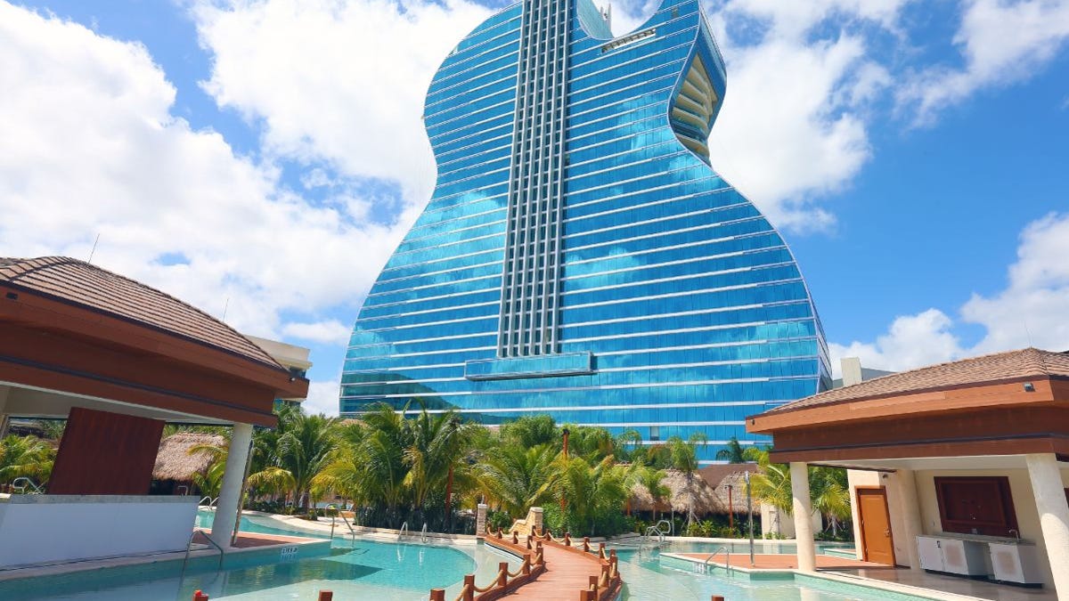 In addition to the 450-foot guitar hotel opening this week, the Hard Rock also added the Oasis Tower, which houses an additional 168 rooms along with swim-up suites.