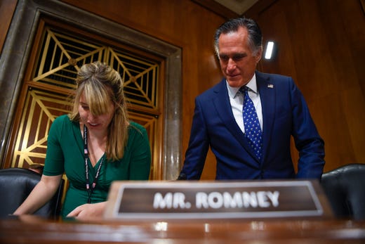 Senator Mitt Romney (R-Utah) during the United States Senate Committee on Foreign Relations hearing on Assessing the Impact of Turkey&#39;s Offensive in Northeast Syria on Oct. 22, 2019.&nbsp;