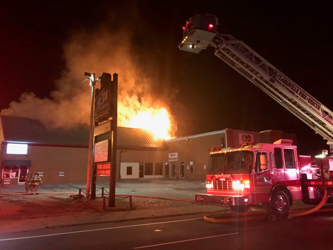 The Studio 931 Photography building, 645 Riverside Drive, caught fire early Monday morning, Oct. 28, 2019.