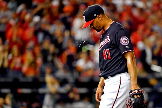 Nationals starting pitcher Joe Ross gave up four runs on two homers in Game 5.