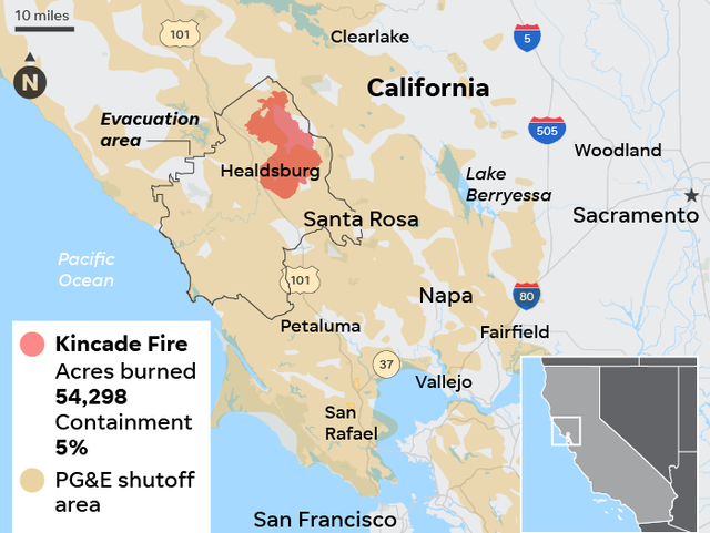 cal fire map sonoma county California Wildfire Kinkade Fire Pg E Blackouts Just One Frustration cal fire map sonoma county