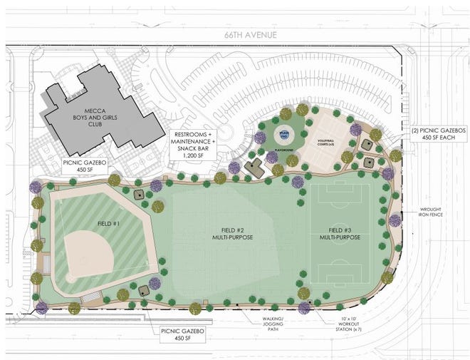 The proposed Mecca Regional Sports Park would be on 6.7 acres.