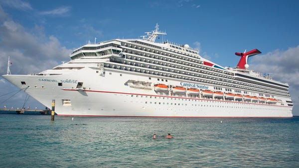 The Carnival Sunrise, docked in Grand Turk, Bahama