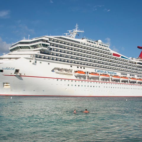 The Carnival Sunrise, docked in Grand Turk, Bahama