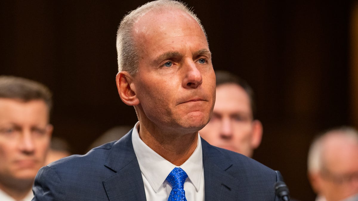 10/29/2019 -- Washington, DC, U.S.A  -- Boeing Company President and Chief Executive Officer Dennis Muilenburg appears before a Senate Transportation Committee hearing on 'Aviation Safety and the Future of Boeing's 737 MAX' on Capitol Hill in Washington, Tuesday, Oct. 29, 2019. 