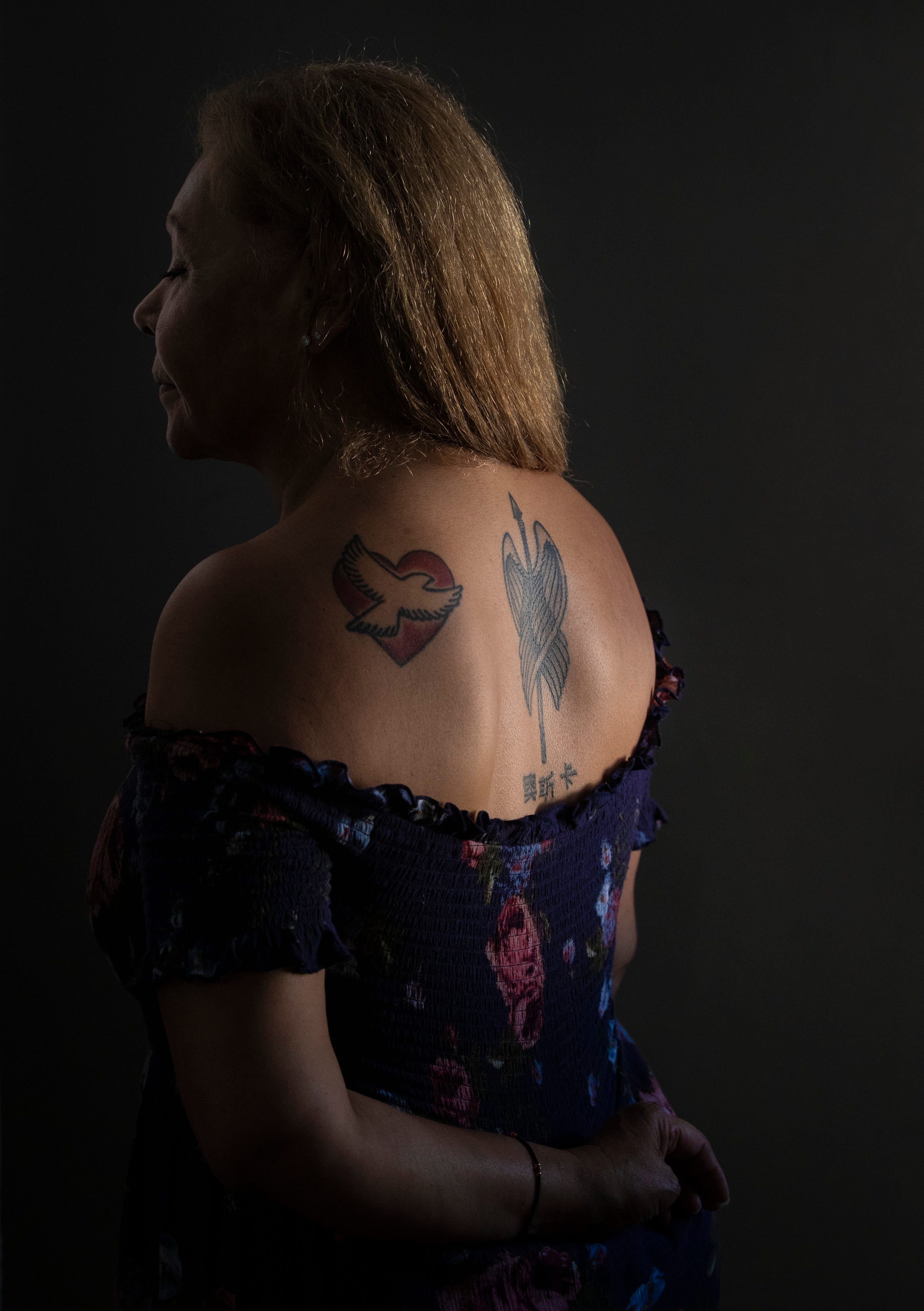 Carmen Macias, 62, got a tattoo in the center of her upper back to honor her son, Oscar, who vanished in 2014 after one mistake trapped him in a drug cartel's web.