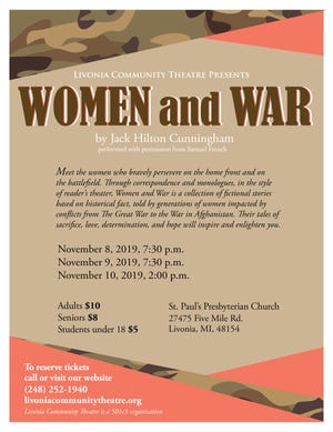 The flyer for "Women and War"