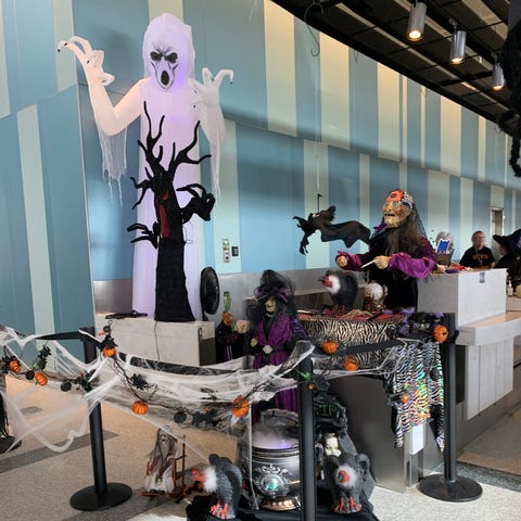 A Southwest Airlines Halloween display at Charlest