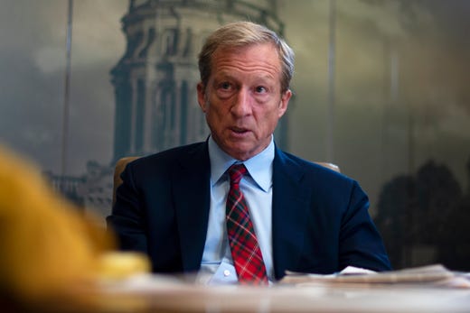 2020 presidential candidate Tom Steyer meets with the Register's editorial board on November 1, 2019.