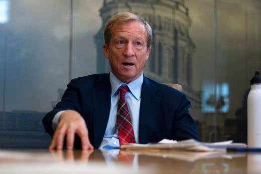 2020 presidential candidate Tom Steyer meets with the Register's editorial board on November 1, 2019.