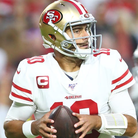 Jimmy Garoppolo threw for 317 yards and 4 TDs in t