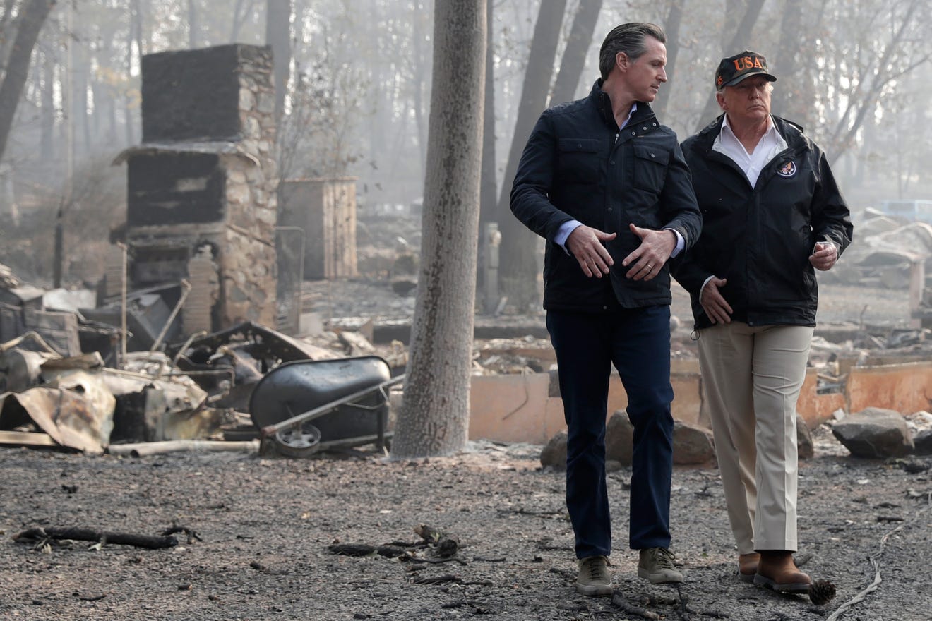 Trump California wildfires Newsom lauded him once, now they clash