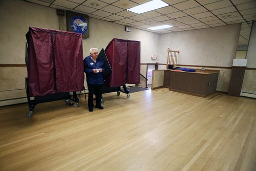 Alan Sobocinski of Freehold Boro, a poll judge, waits for voters on Election Day at the Freehold Elks in Freehold, NJ Tuesday, November 5, 2019. 
