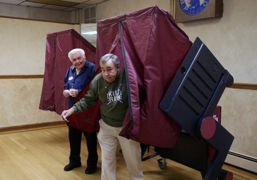 Donald Gomes of Freehold Boro casts his vote on Election Day at the Freehold Elks in Freehold, NJ Tuesday, November 5, 2019. 
