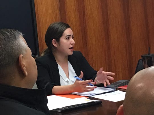 Cannabis Control Board Chairwoman Vanessa Williams, center, addresses the board in this Nov. 5 file photo. The board  will resume meeting to complete the rules and regulations for the island’s recreational cannabis industry.