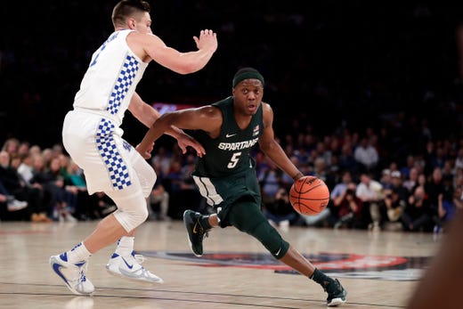 Cassius Winston could be a likely second round pick in the 2020 NBA Draft. (Photo: Adam Hunger of the Associated Press, via Freep.)