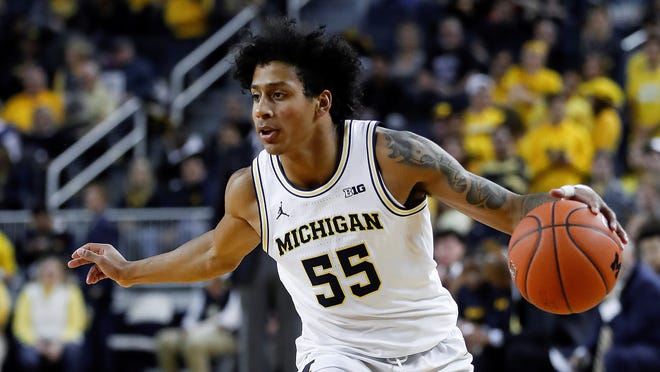 Spring Grove High School graduate Eli Brooks scored a career-high 24 points on Tuesday night in Michigan's victory over Appalachian State.
