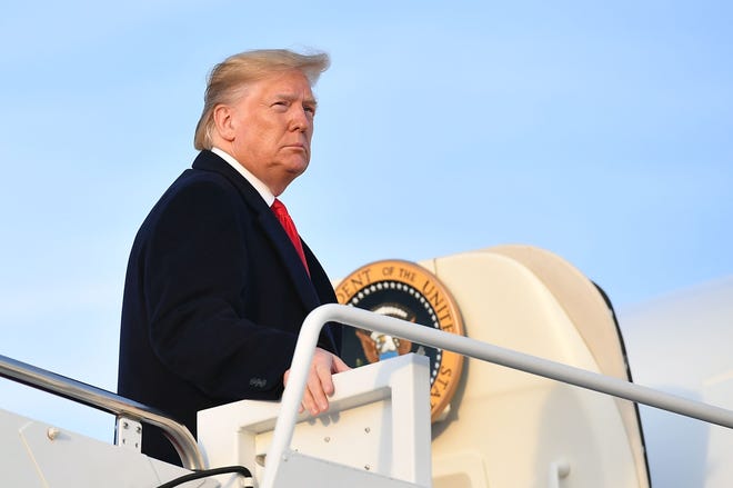 President Donald Trump boards Air Force One on Nov. 4, 2019.