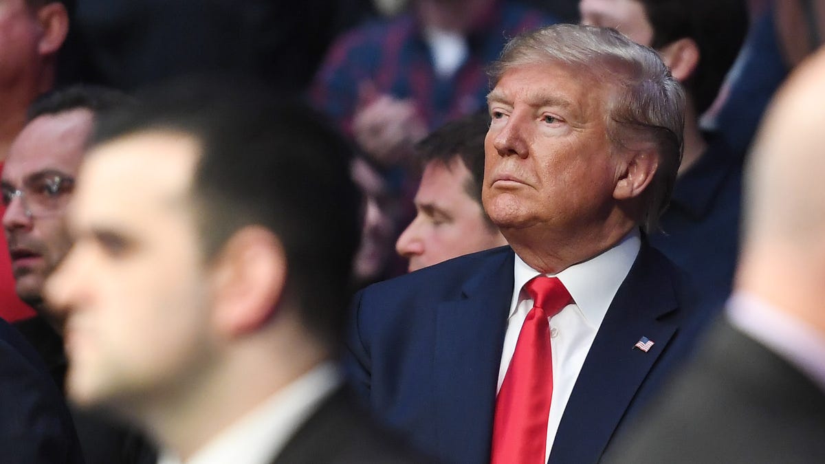 Donald Trump, shown at UFC 244 in New York last weekend, is expected to attend the LSU-Alabama game on Saturday