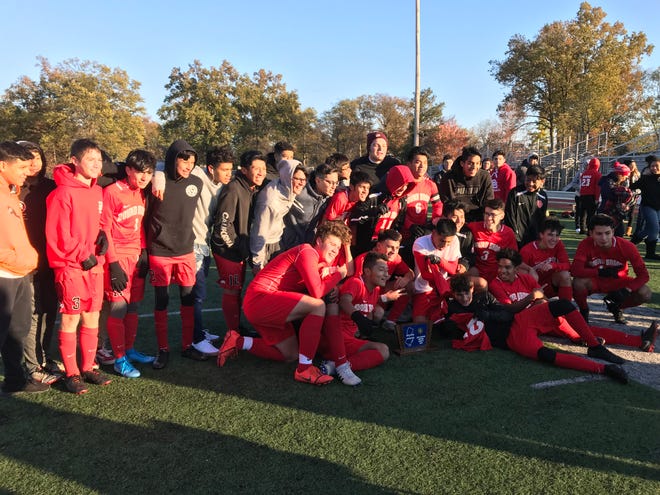 The No. 4 Bound Brook boys soccer team won its first Central Group I sectional title since 2004 with a 6-1 victory over No. 6 South Hunterdon on Friday, Nov. 8, 2019.