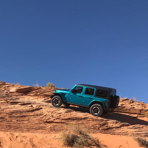 2020 Jeep Wrangler Ecodiesel rock-climbing in Utah