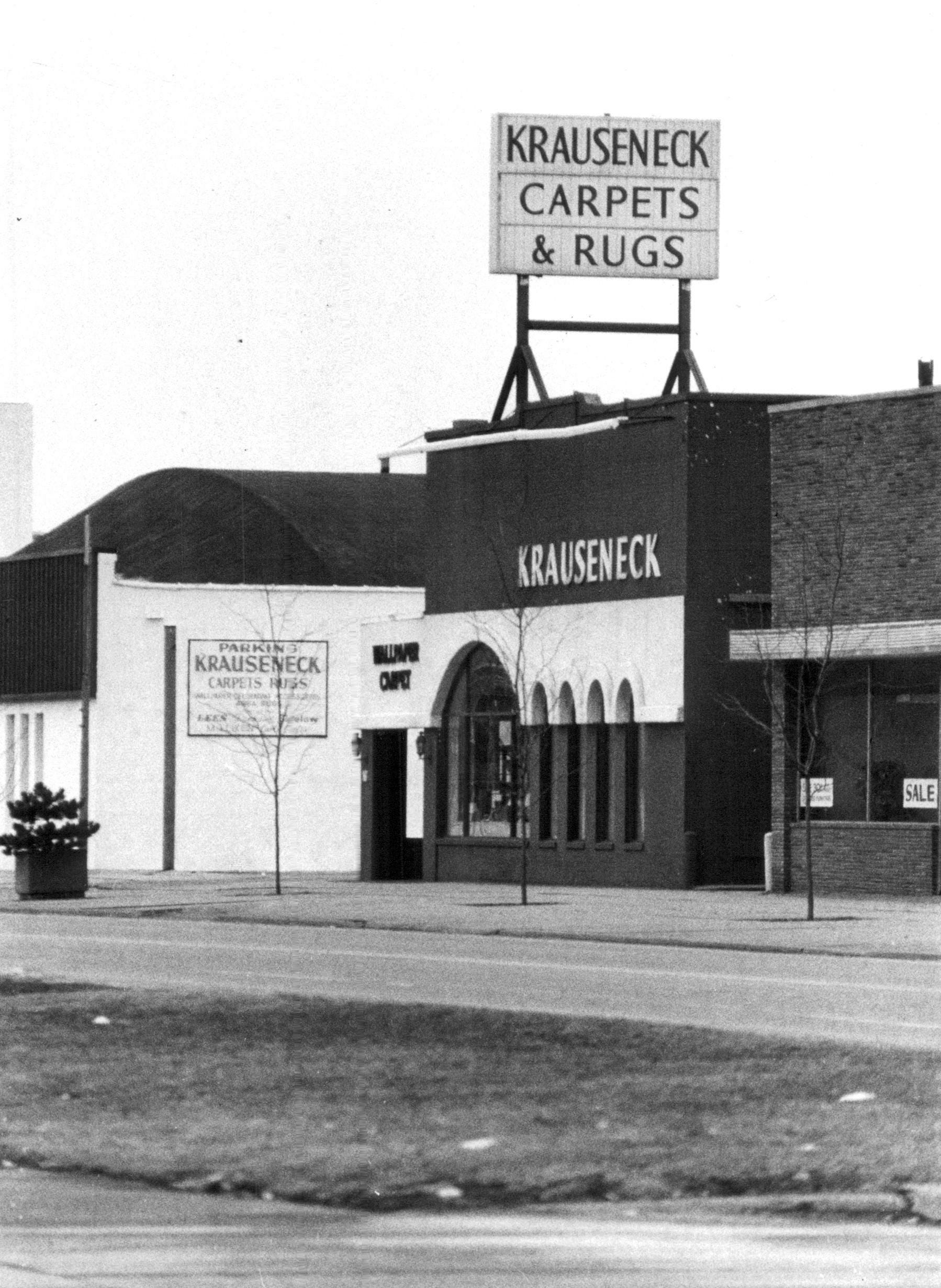 This file photo shows Krauseneck Carpet & Rugs in Mount Clemens, Michigan. James Krauseneck went to work there after his wife's death.