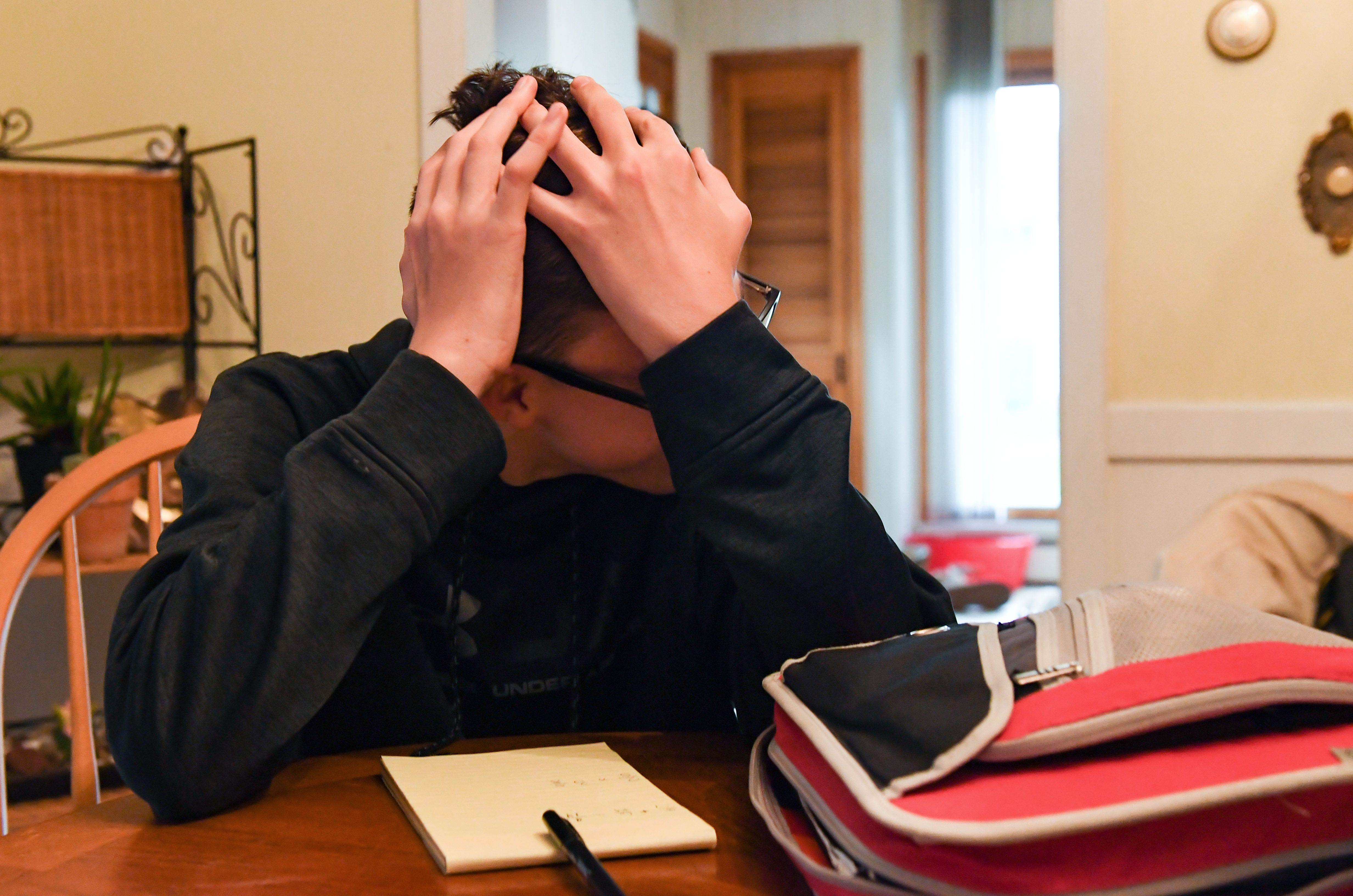 "You don't know how hard it is for me to understand things," Trey Diedrich told his mom about why he was avoiding a frustrating homework problem.