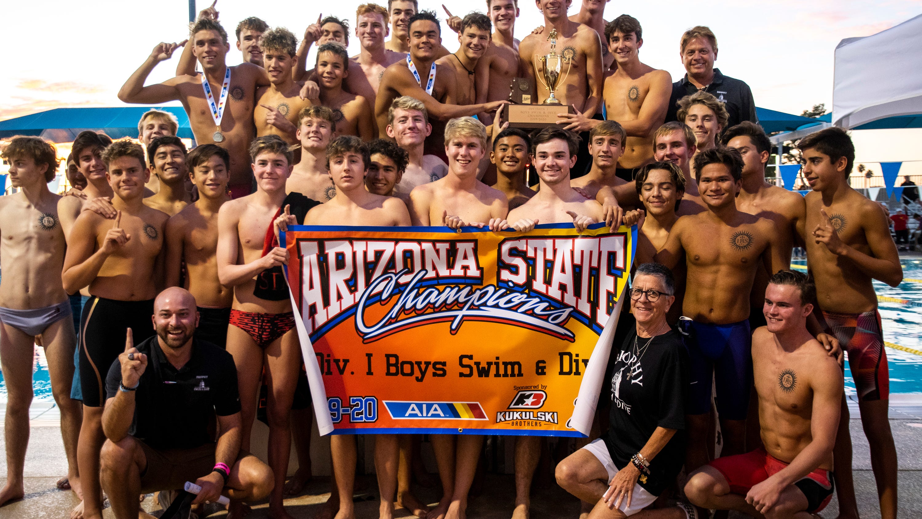 Arizona high school swimming Ranking teams by state championships