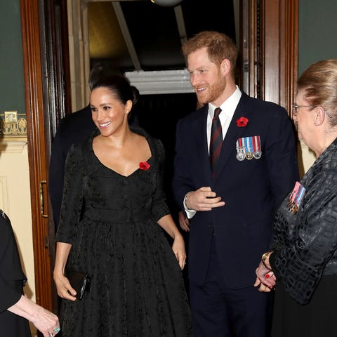 Britain's Prince Harry, right and his wife, Meghan