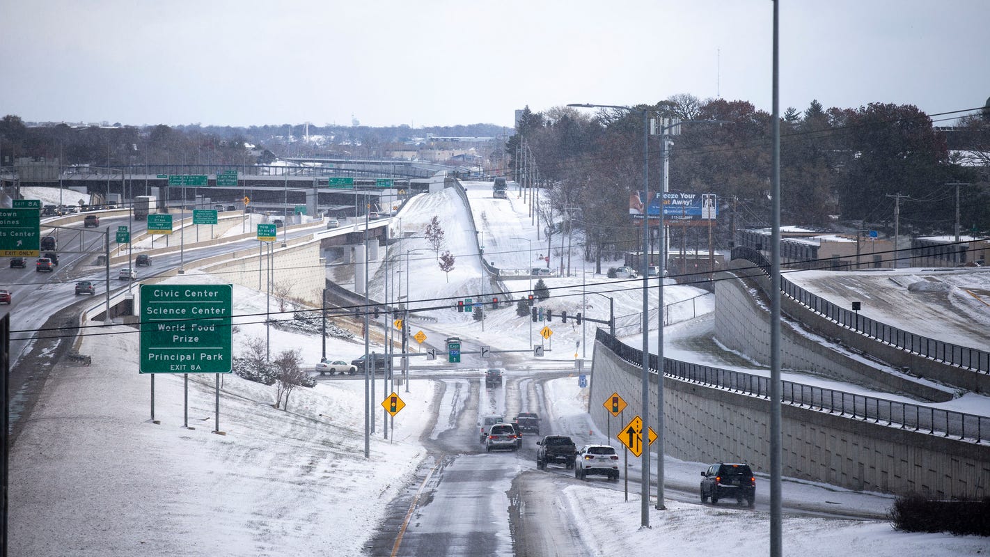 Iowa weather How much snow fell in Des Moines and the rest of Iowa?