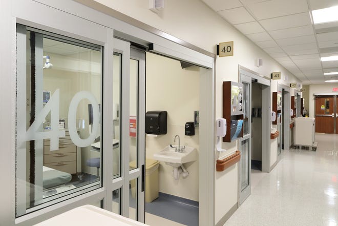 Photograph taken of the new hallways inside Augusta Health's Emergency Department in Fishersville, Virginia.