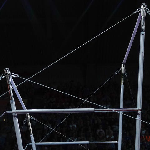 The uneven bars is one of four apparatuses in wome