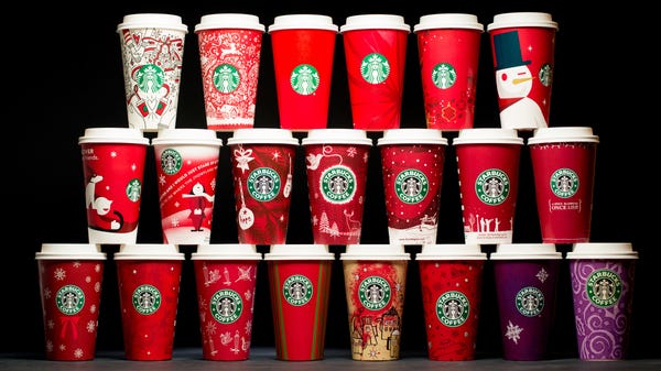 Starbucks' highly-anticipated holiday cups for the