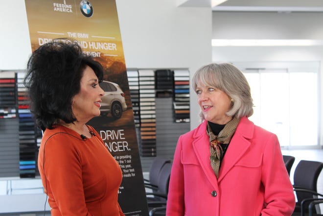 Moss Motors President and CEO Sharon Moss and Second Harvest Food Bank Director of Development Connie Anderson speak about the Moss Motors BMW food drive running Nov. 12-16.