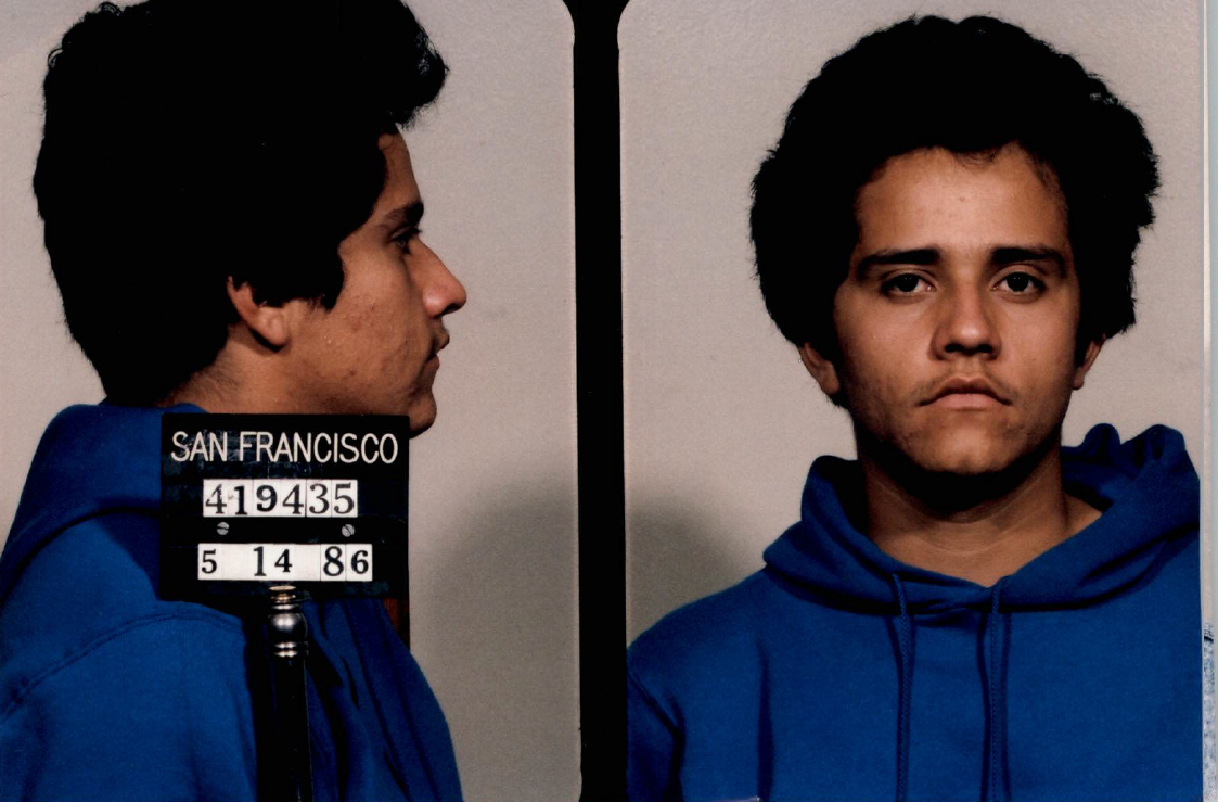 Billionaire cartel boss El Mencho began his career as a drug dealing failure. This 1986 booking photo from a San Francisco jail shows one of his arrests.