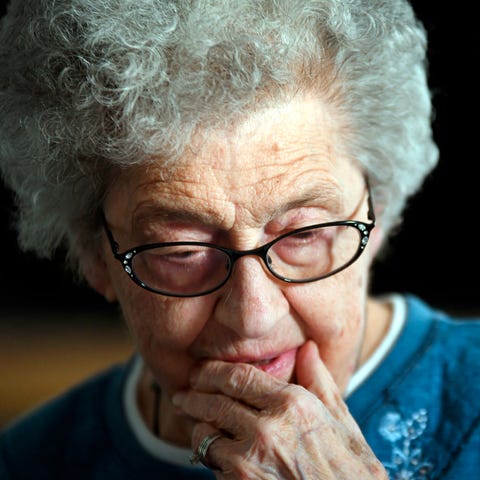 In this undated photo, Edna Schmeets, 90, reflects