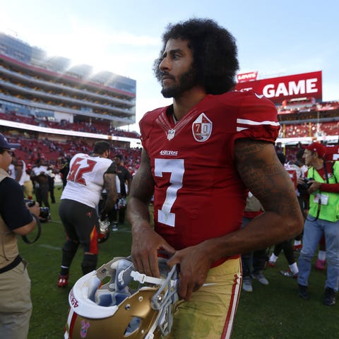 San Francisco 49ers starting quarterback Colin Kae