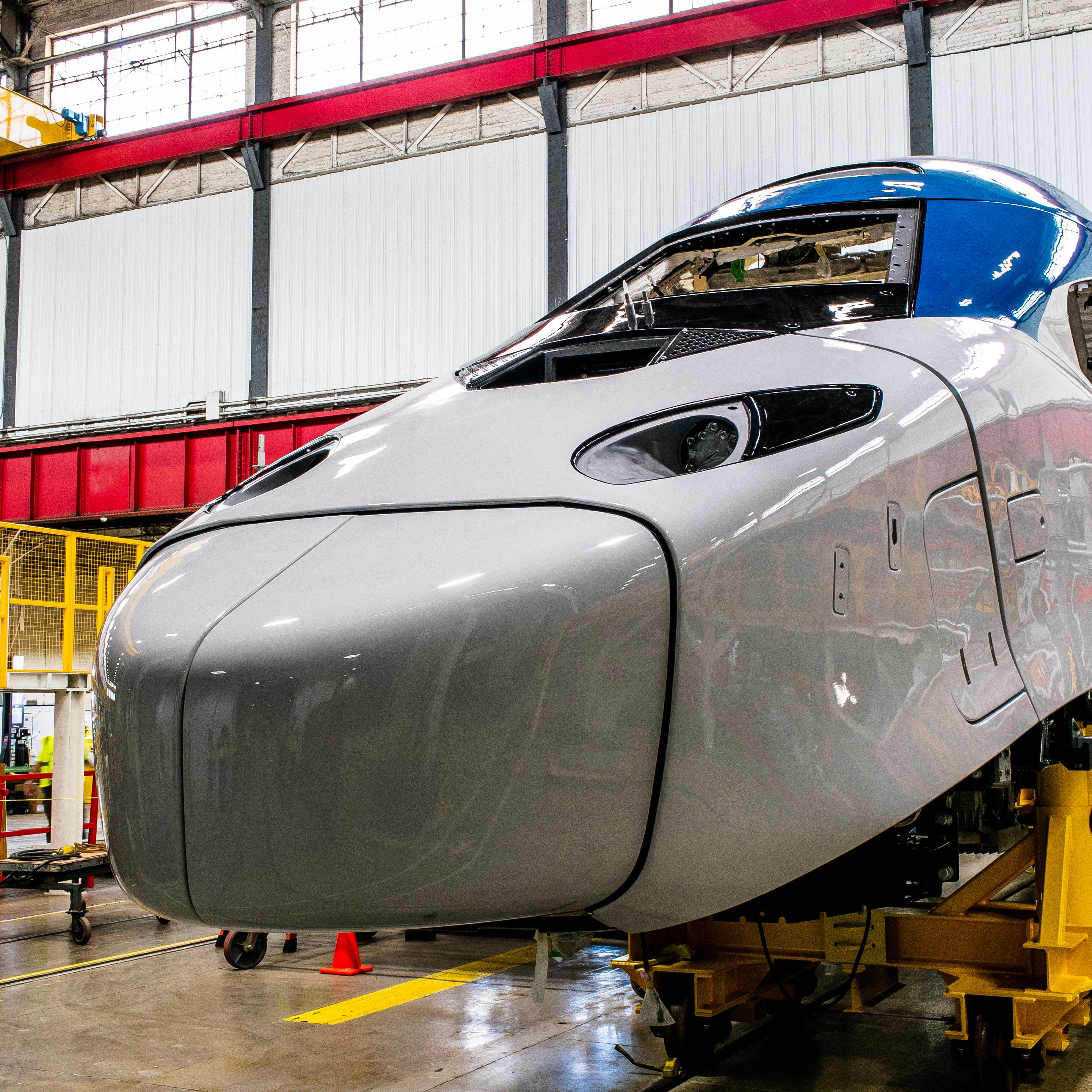 Amtrak's new high-speed Acela trainsets  feature a sleek design.