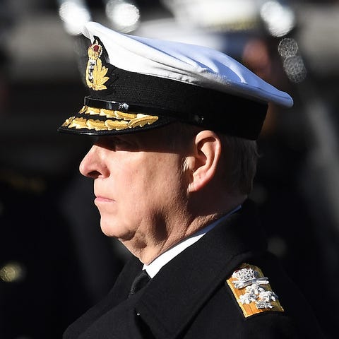 Prince Andrew at the Cenotaph during Remembrance S