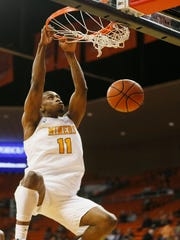 UTEP's Bryson Williams dunks against Eastern New Mexico during the game Friday, Nov. 15, at the Don Haskins Center in El Paso.