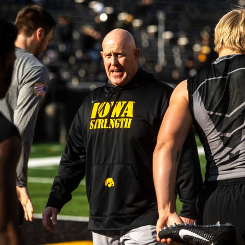 Iowa strength and conditioning coach Chris Doyle w
