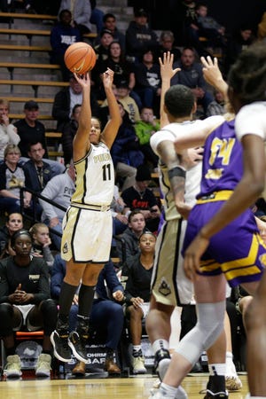 Purdue guard Dominique Oden (11) goes up for three during the fourth quarter of a NCAA women's basketball game, Sunday, Nov. 17, 2019 at Mackey Arena in West Lafayette.