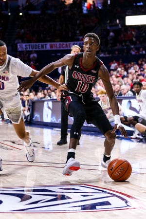 The NMSU Aggies face off against the Arizona Wildcats at McKale Center in Tucson on Sunday, Nov. 17, 2919.