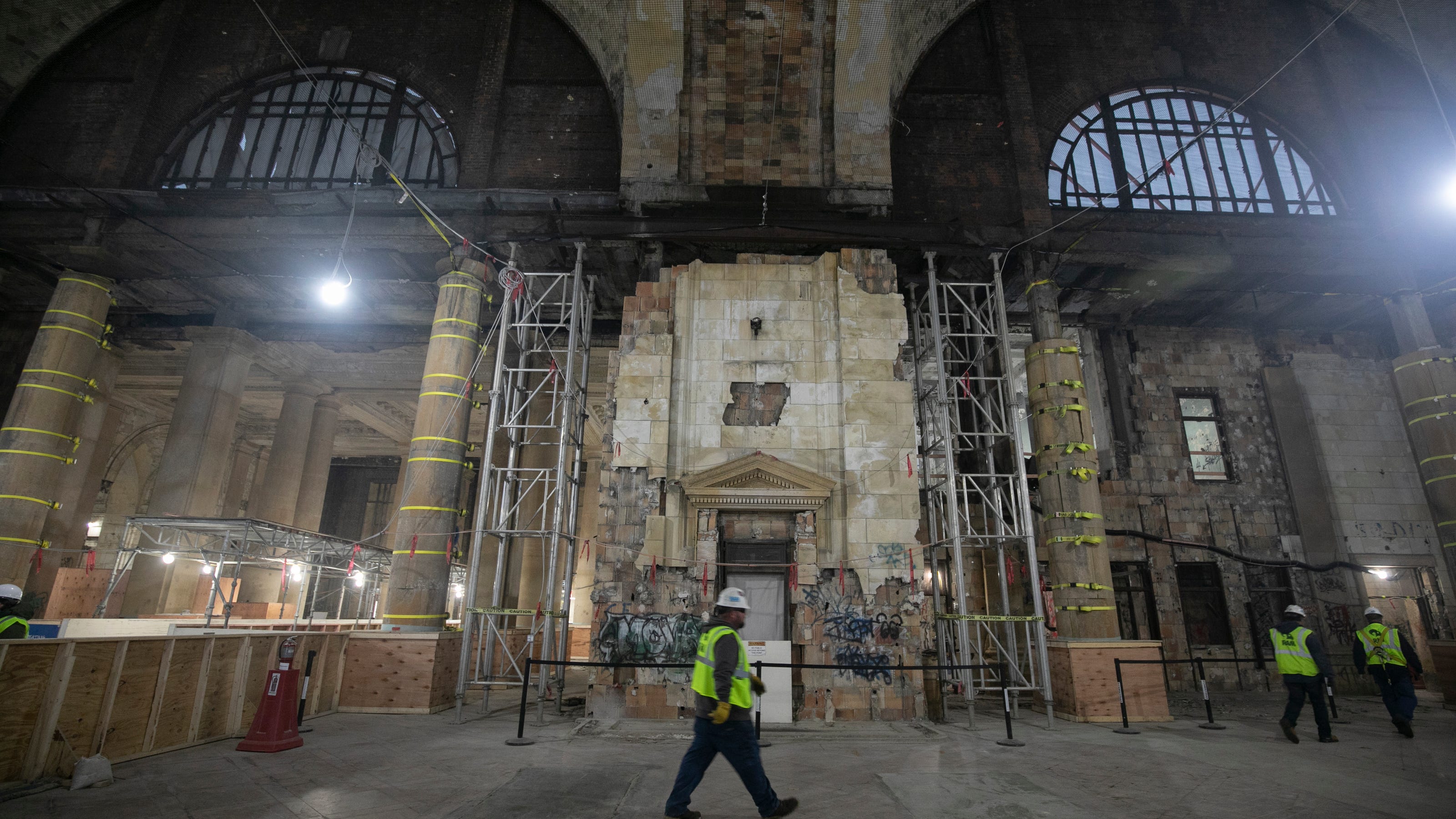 Michigan Central Station Progress Underway Inside Detroit Train Depot