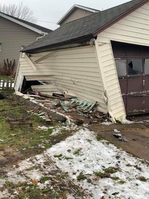 A garage was badly damaged Sunday, Nov. 18 on North Drummond Street in Waupun when a driver lost control and crashed into it.