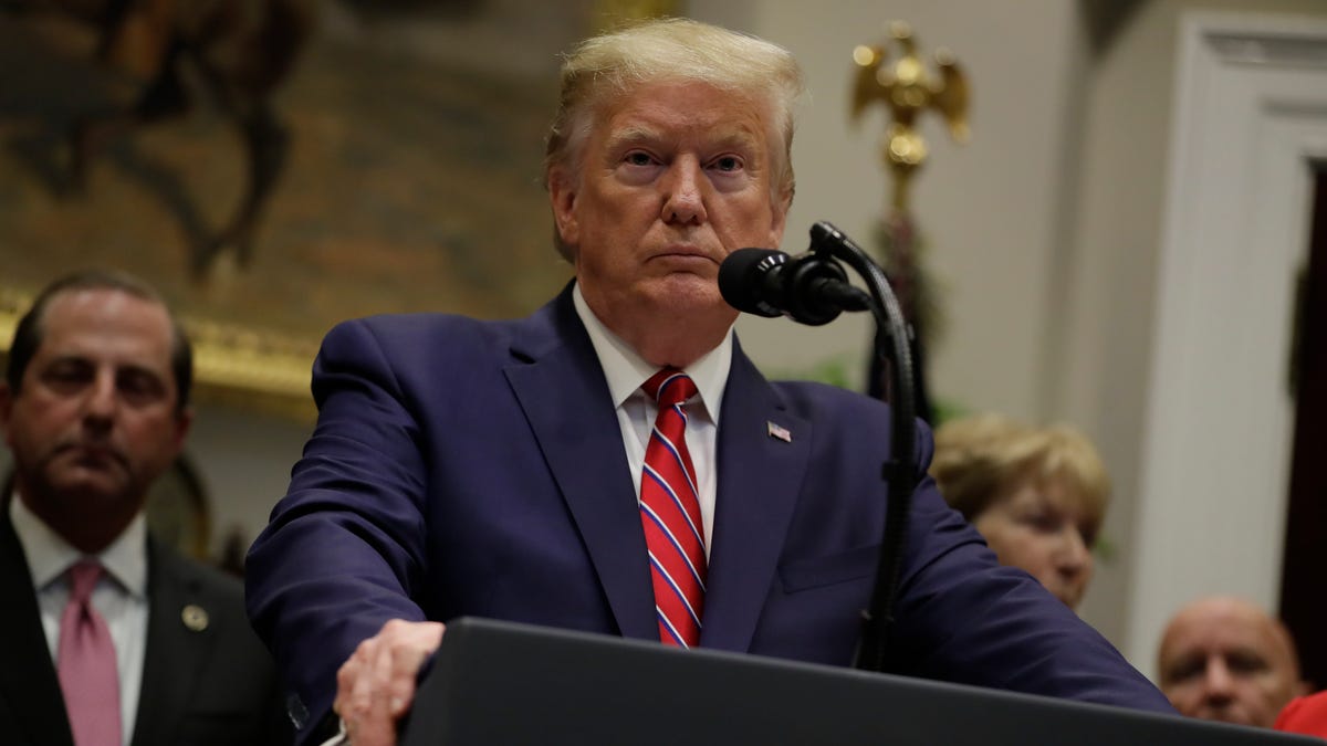 President Donald Trump speaks during an event on healthcare prices in the Roosevelt Room of the White House,  Nov. 15, 2019, in Washington.