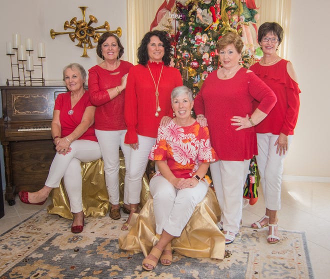 Woman's Club of Stuart Holiday Home Tour Co-Chairs Paula Rosen and Sharon Mason, left, Tour Chair Lisa Pinkley, Co-Chair Laura Elsenboss, Founding Chair Polly Pharo and Co-Chair Jo Baxter.