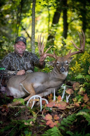 Eric Spacek of Eagle shot this 13-point buck while hunting near Alma, Wis.